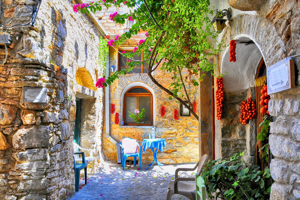 Mesta Village in Chios, Greece