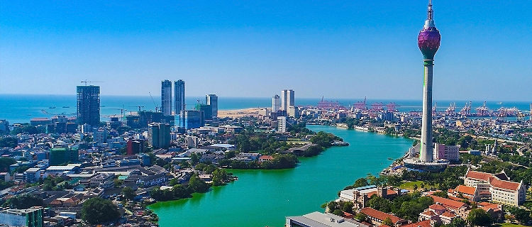 An aerial view of Colombo, Sri Lanka