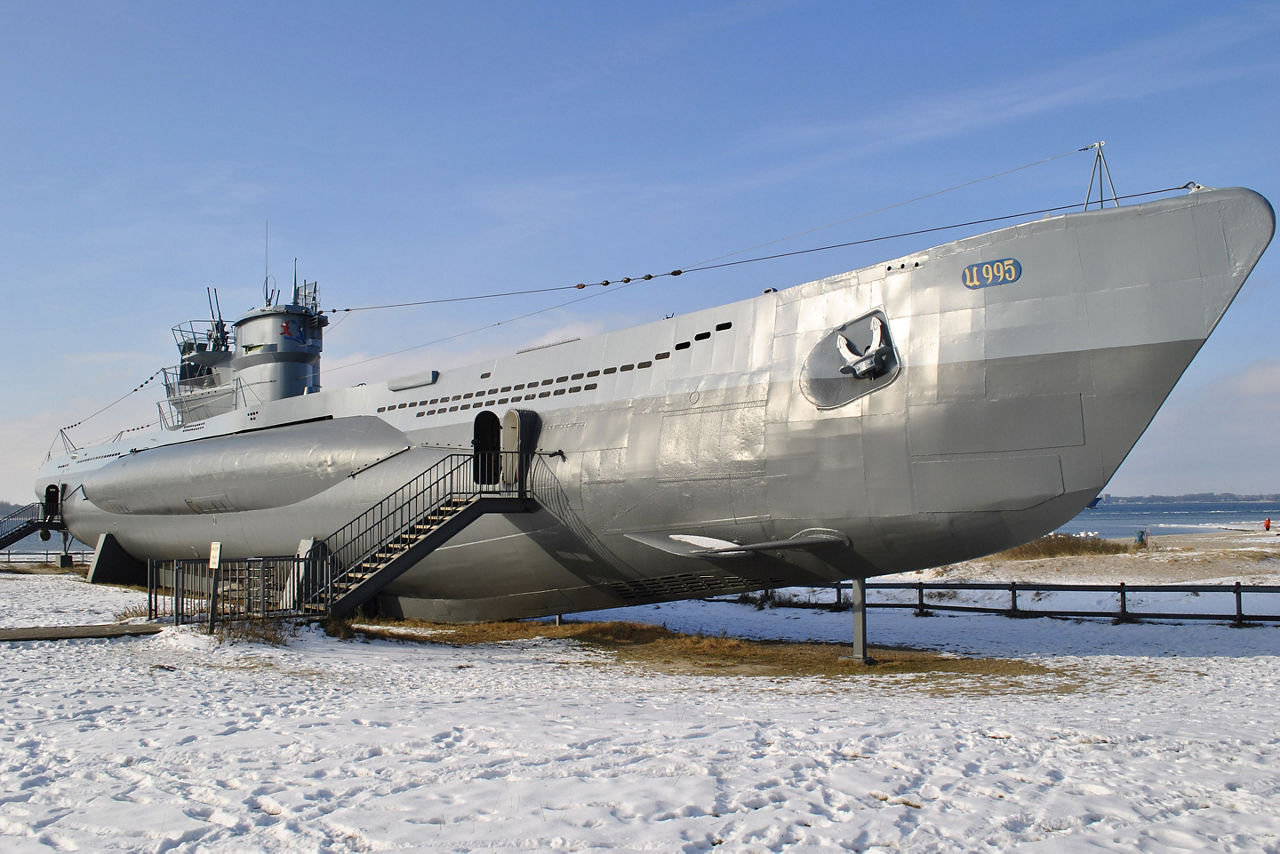The U-995 from WWII has been turned into a modern museum. 