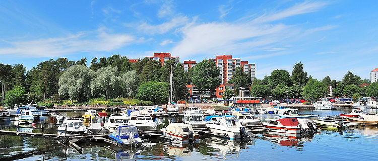 Beautiful harbor of the town of Kotka, Finland