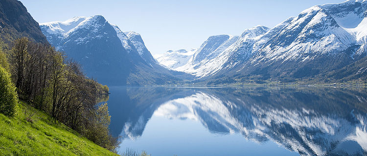 Panorama of fjord in Norway