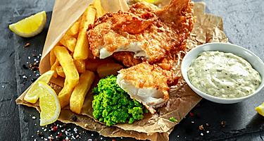 Fish and Chips are a quintessential British food, and you can find many a chip shop in Port Stanley.