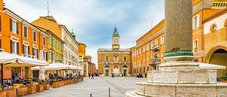 The main square in Ravenna in Italy