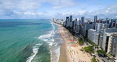 Aerial View of Boa Viagem Beach, Recife, Pernambuco, Brazil