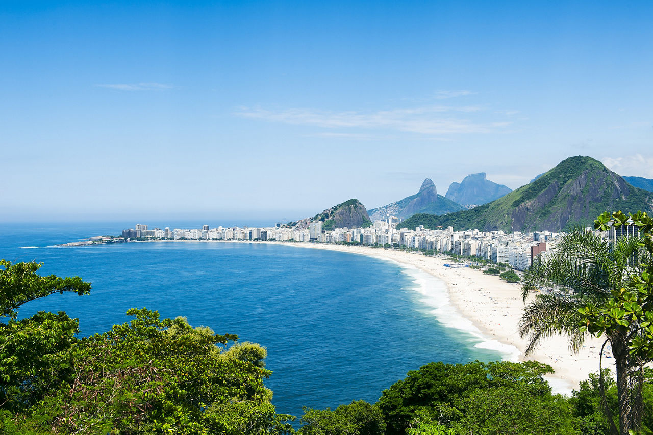 Copacabana beach in Rio de Janeiro, Brazil. 