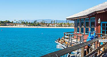 View of Santa Barbara, California from the pier