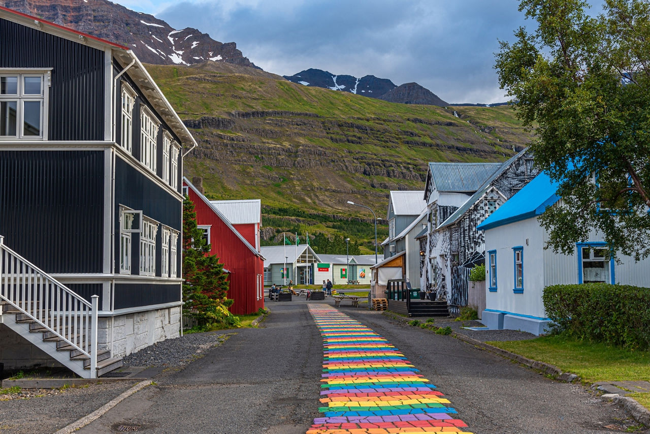 Seydisfjordur is a colorful town. 