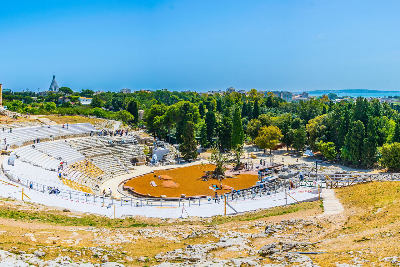 Greek Theater Ruins in Sicily 