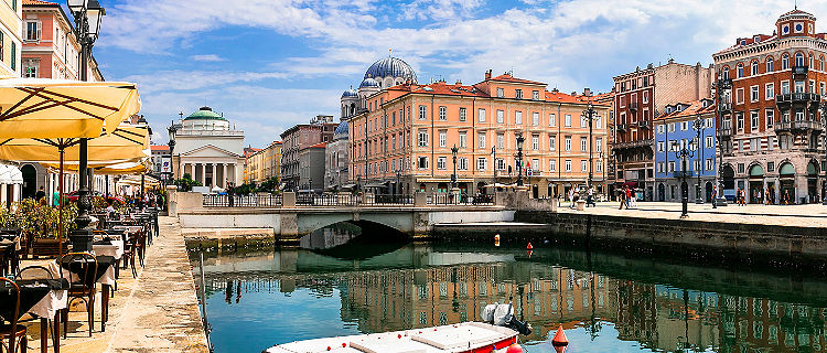 Landmarks and beautiful places (cities) of northern Italy - elegant Trieste town