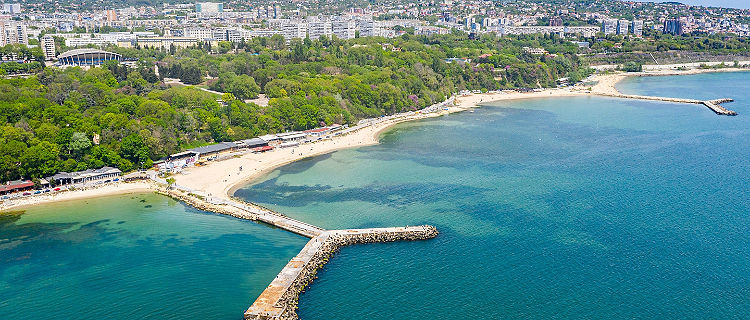 Concrete pier at a beach in Varna, Bulgaria