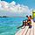 Couple Relaxing Ocean Overwater Cabana Square 520 520