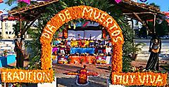 Public Altar Set Up for Day of the Dead in Playa del Carmen, Mexico
