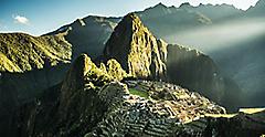  aerial view of Ancient inca city, Peruvian Andes. South America.