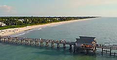 aerial view of fishing pier in Naples. Florida.