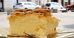 Krempita custard and chantilly cream cake dessert popular in European countries. Europe.