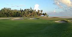 Golf club in Coco Beach, Puerto Rico during sunrise . The Caribbean
