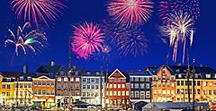 New Year’s Tradition of Watching Fireworks in Copenhagen, Denmark