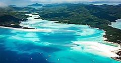 aerial view of Whitehaven beach and Whitsundays in Queensland. Australia.