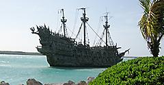 View of Caribbean pirate ship. Transatlantic